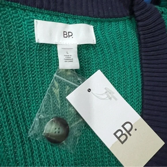 BP. Men's Colorblock Varsity Cardigan - Picture 3 of 7